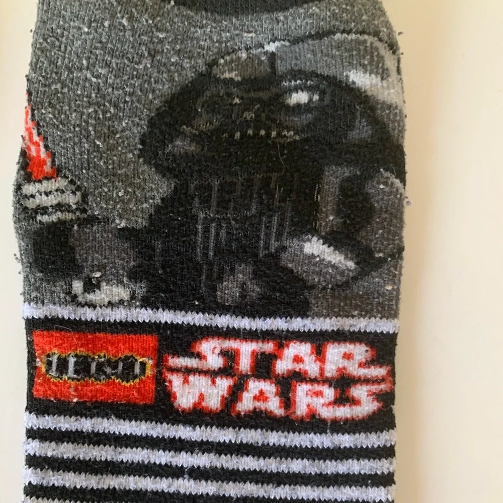 Lego Star Wars No Show Slipper Socks Darth Vader Black White Red